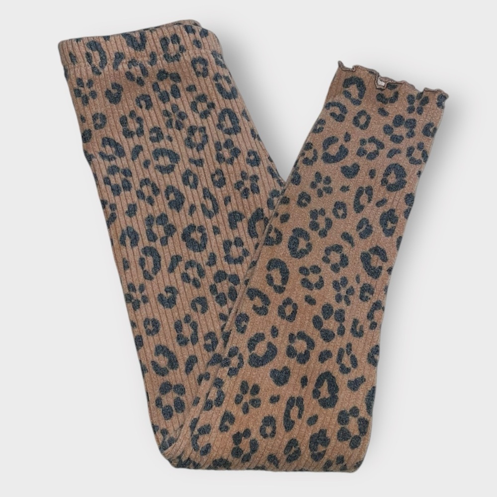 Cat & Jack Girls’ Ribbed Cheetah Print Leggings (5T)